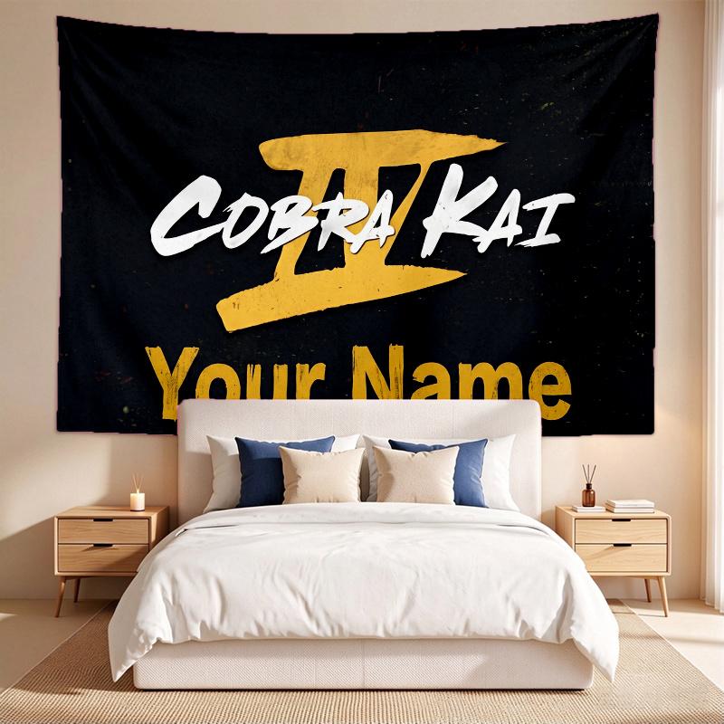 Cobra Kai (5) Custom Name Tapestry Wall Hanging Tapestry Wall Art Decor for Bedroom Living Room