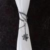 Halloween Style Room Decor Cobweb Curtain Tieback, Adjustable Metal Chain Drapery Holder, Gothic Spider Accessories Web Holder for Home Living Holiday