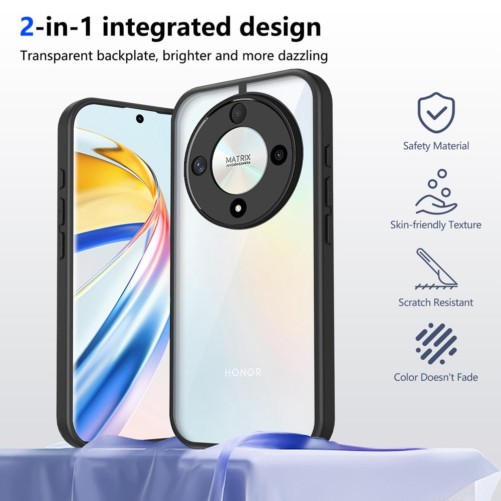 KEYSION Прозрачный чехол для телефона HONOR X9d 5G Мягкий силикон+ПК Прозрачная противоударная задняя крышка для телефона для Huawei Magic 8 Lite 5G