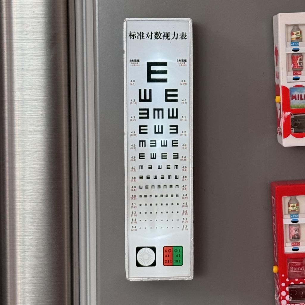 Miniature Vision Chart Light Sign Fridge Magnet Convenience Store Beverage Vending Machine Hole Board Magnetic Stick-On Decals