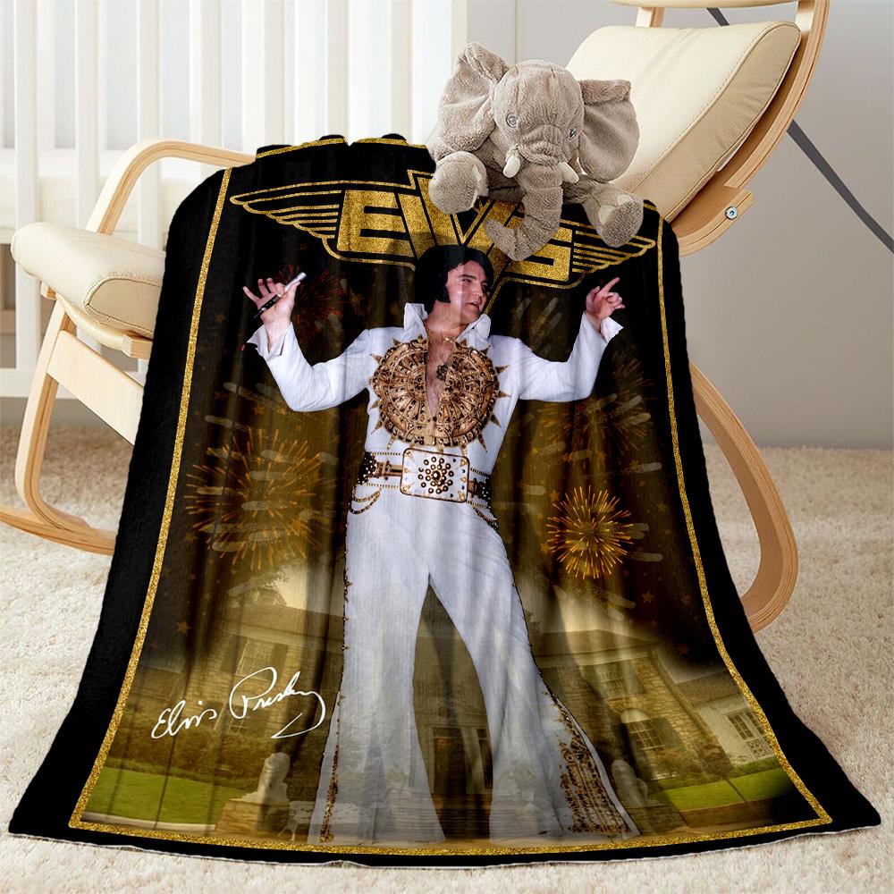 Golden Era Rock 'n' Roll Blanket Durable Comfort Suitable for Office Office Chair Livingroom for All Seasons Modern