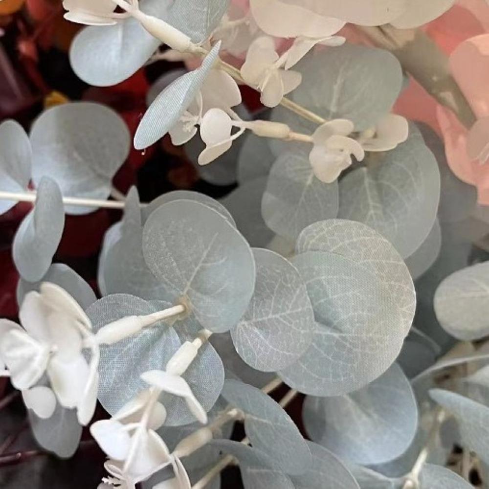 Новый искусственный эвкалипт с 16 головками, 128 шт. листьев, для DIY, поддельный эвкалипт, денежный лист, искусственные растения для дома, свадьбы, декора