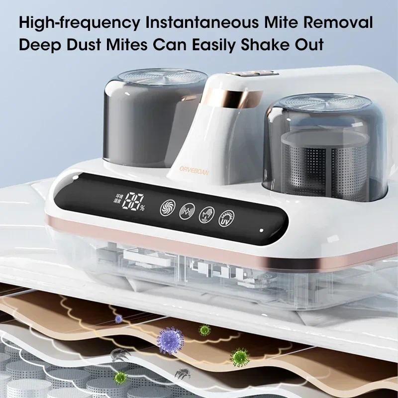 10000PA Double-cup Mite Remover Strong Suction Wireless Remover Intelligent Ultraviolet Disinfection Vacuum Cleaner