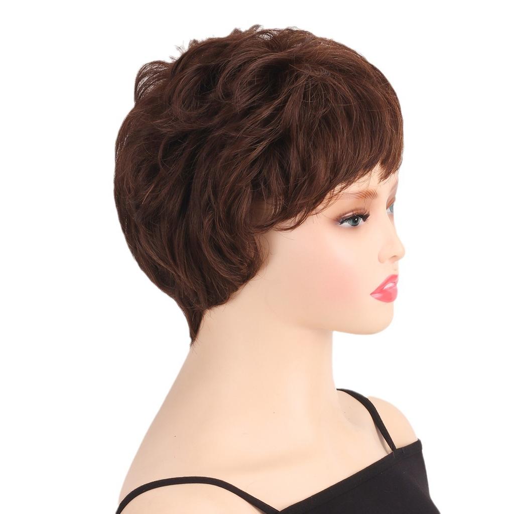 Короткий парик Ombre Blond Brown Парик для женщин, повседневная одежда, вечеринка, натуральный синтетический парик с челкой, термостойкое волокно