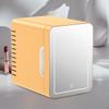 Small Fridge 4L Single Door Food Mini Refrigerator for Camping Car Home Yellow Mirror