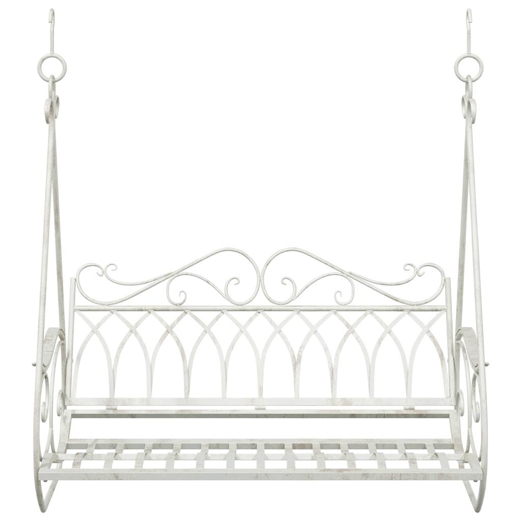 Steel Swing Bench 112 x 60 x 126.5 cm Antique White