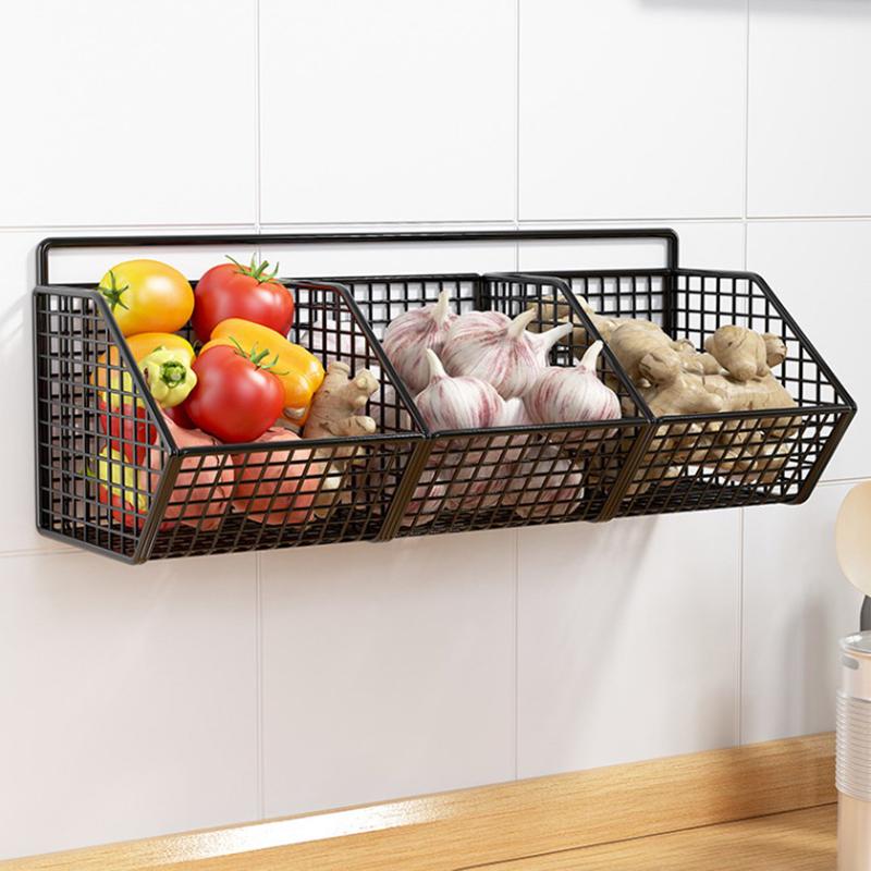 Настенная полка для хранения лука, имбиря, чеснока, приправ, специй, кухонная полка, без пунша, сливная корзина для овощей и фруктов, кухня