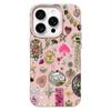 Чехол-коллаж с изображением розового пиона и мяты для iPhone 17 Air 16 16e 15 14 13 12 11 Pro Max Защитная кожаная крышка