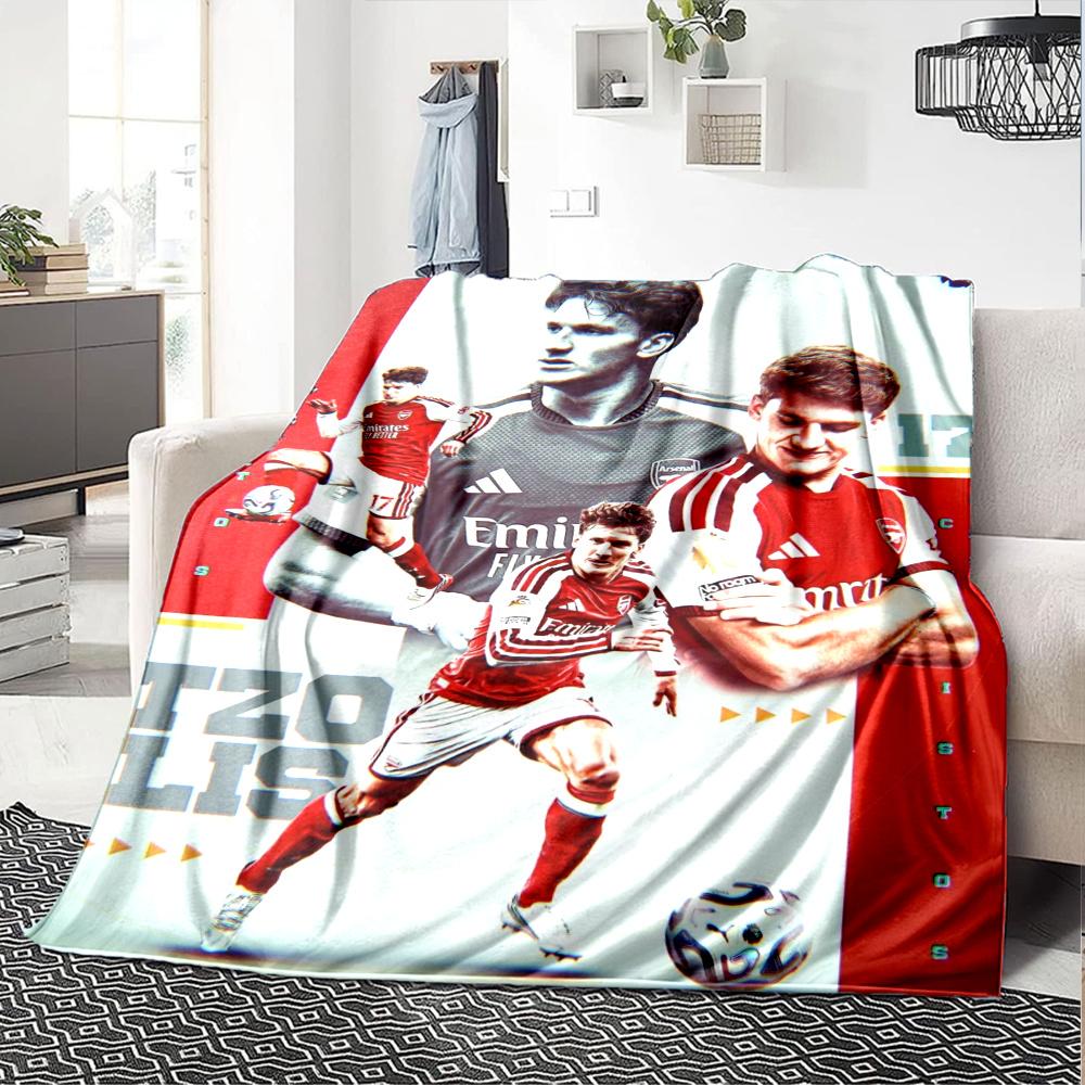 Arsenal Football Player Blanket Warmthful Decor Suitable For Livingroom Chair Sofa Four Seasons Multipurpose Stylish Decor