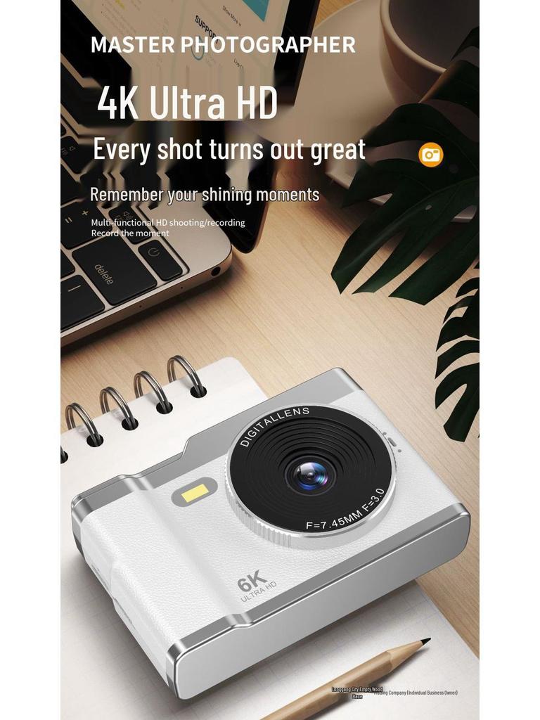 Цифровая камера с двумя объективами высокой четкости для студентов - Ретро CCD-дизайн