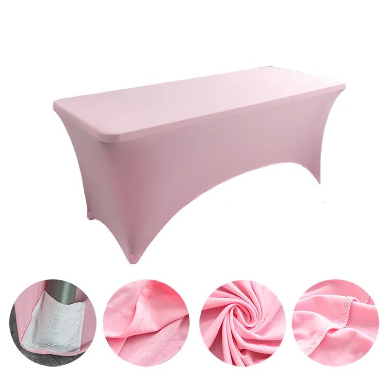 4/5/6/8FT Stretch Spandex Table Cover, Elastic Stretchable Patio Tablecloth Protector for Party Banquet Wedding Christmas Events