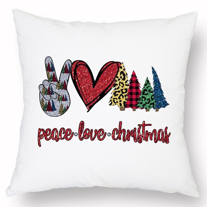 Новая Рождественская Льняная Наволочка с Принтом Домашний Диван Гостиная Праздничная Грязеотталкивающая Подушка