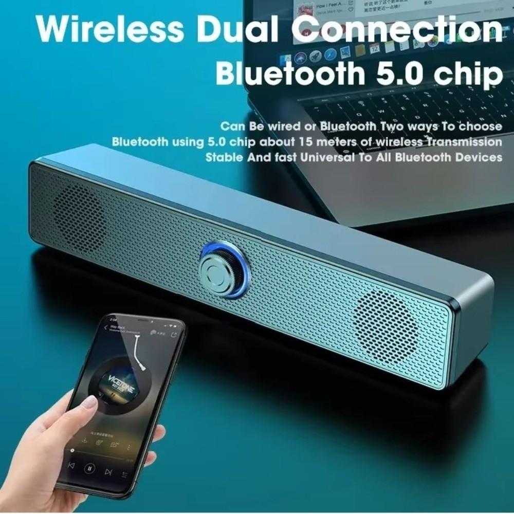 Stereo PC Soundbar Wired USB Powered Soundbar Surround Audio Bluetooth Speaker Conference Room