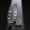 Lucky Clover Zircon Hollow Bracelet Ring Set Delicate Versatile Finger Rings Women