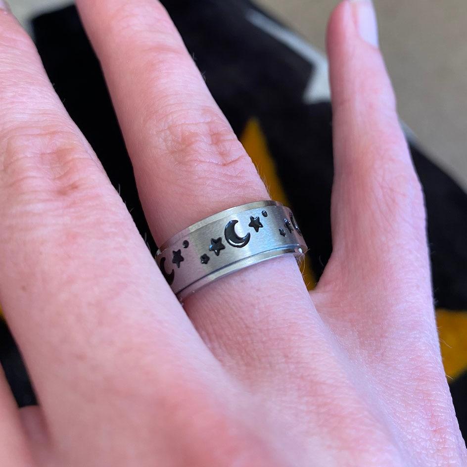 Кольцо тревоги для женщин, спиннер, кольца из нержавеющей стали, свободно вращающиеся, антистрессовые аксессуары, ювелирные изделия, подарки