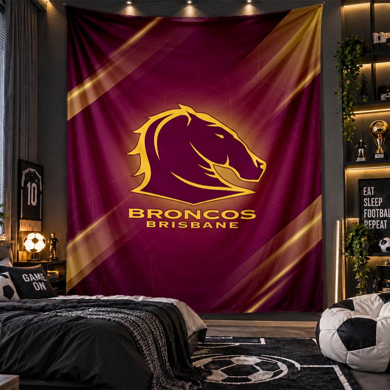 Wall Hanging Tapestry Brisbane Broncos Print Cloth for Living Room Bedroom Home Decor