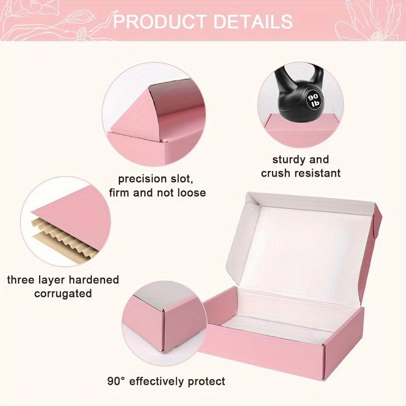 10 Pcs Pink Shipping Boxes, Pink Corrugated Cardboard Mailer Boxes Bulk for Packaging Small Business Mailing Gif