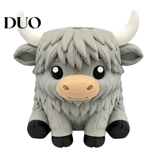 Matte Texture Yak Figurine Holder Simulated Highland Tissue Box, Cute Decorative Paper Dispenser, Waterproof Animal Dispenser PETG Storage Case,