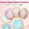 Round Nail Art Palette Professional Golden Edges Gel Polish Palette DIY Easy To Clean False Nail Tips Palette Nail Salon