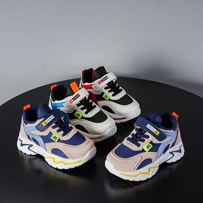 Детские осенние новые спортивные туфли из сетки и кожи, студенческие кроссовки для баскетбола с мягкой подошвой, кроссовки для детей среднего и старшего возраста