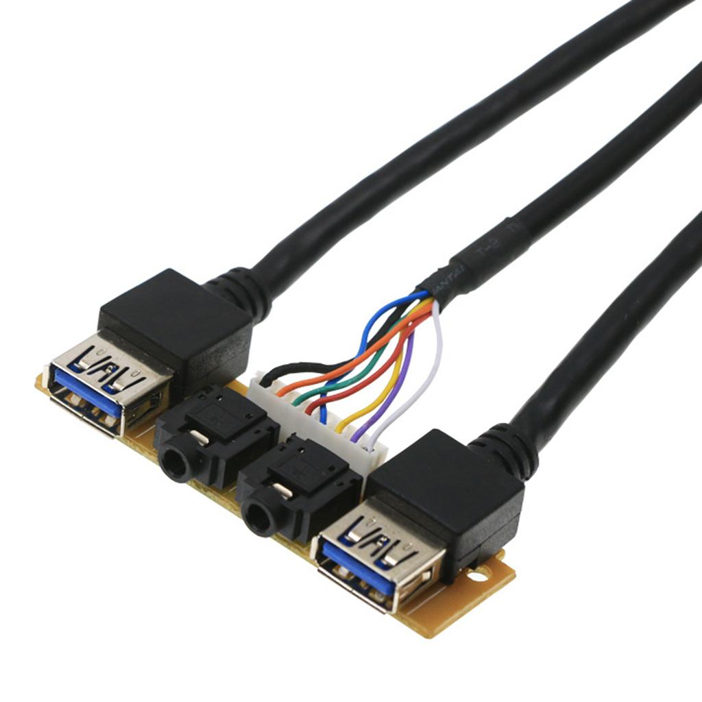 Передняя панель USB3.0+ USB3.0+Порт аудиоразъема высокой четкости Плата вводов/выводов + Внутренний проводной аудиовидеокабель для компьютера для