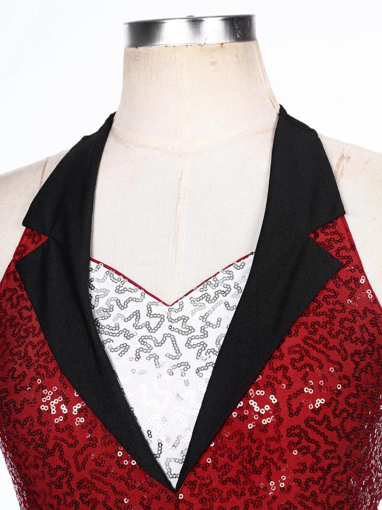 Женский костюм для латиноамериканских танцев, халтер, без спины, комбинезон с бахромой из пайеток, боди с кисточками без рукавов, одежда для выступлений