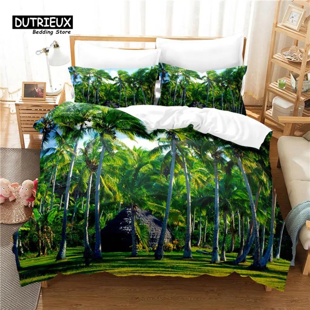 Пляжный комплект постельного белья Twin для детей Ocean Bedding Set Постельное белье Гавайский тропический принт Микрофибра полиэстер Одеяло Чехол