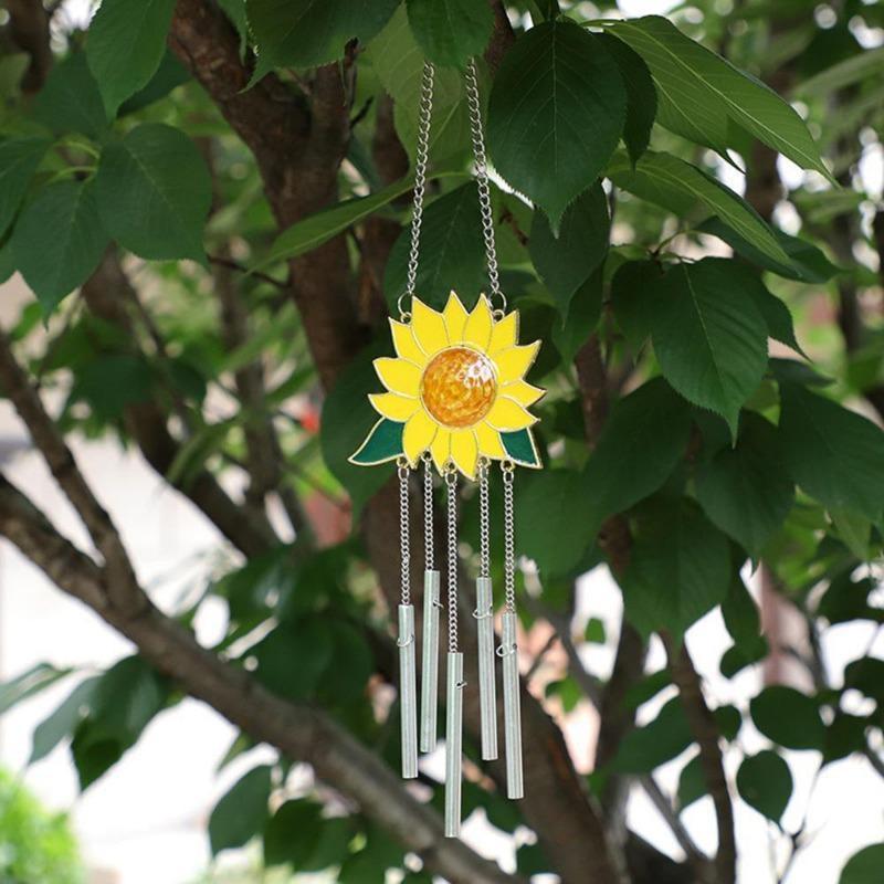 Sunflower Wind Chimes Pendant Metal  Window Windchimes Hanging Ornaments Home Outdoor Yard Garden Decoration
