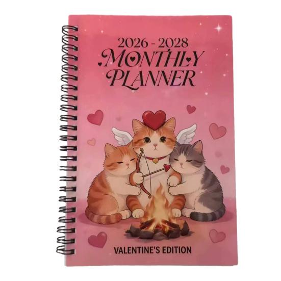 Ежемесячник на 2026-2028 годы Книга-планировщик на 3 года Янв. 2026 - Дек. Календарь на 36 месяцев 2028 года с переплетом на двойной спирали для школьной работы