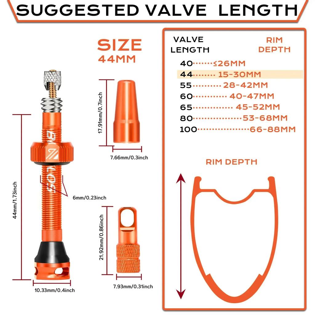 BUCKLOS Bicycle Tubeless Valve MTB Road Bike Presta Tire Valve Aluminum Alloy Mountain Gravel Cycling Valve Nipple Accessories