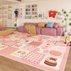 Dopamine Color Carpets for Living Room Cartoon Cute Bedroom Decor Carpet Fluffy Soft Lounge Plaid Rug Home Thick Plush Floor Mat