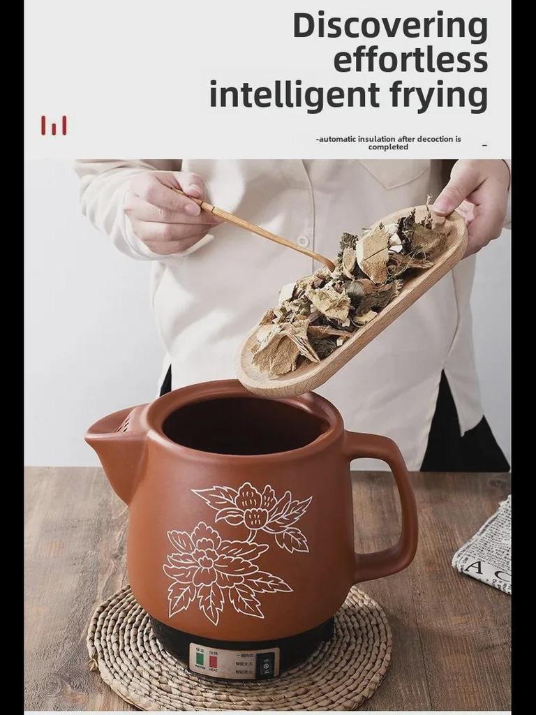 Fully Automatic Electric Chinese Medicine Decoction Pot - Purple Sand Casserole Frying Pan for Home Use