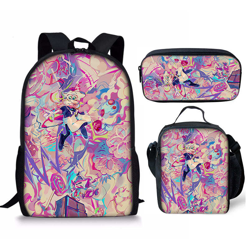 Trendy Popular Novelty pizza tower 3D Print 3pcs/Set Student School Bags Laptop Daypack Backpack Crossbody Lunch bag Pencil Case