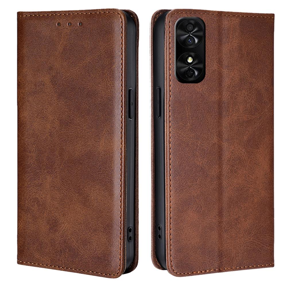 For TCL 50 SE Shockproof Phone Case Calf Texture Leather Folio Flip Cover with Card Holder