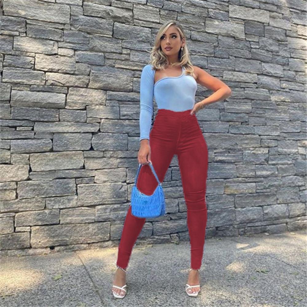 Сексуальные брюки-карандаш с высокой талией и карманами