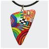 [R6484] - Multicolored 'Columbine & Harlequin' Handcrafted Necklace - 35x20 Mm