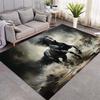 Galloping Horse Sea Wave Print Area Rug, Animal‑Themed Non‑Slip Carpet for Living Room Bedroom Home Decor