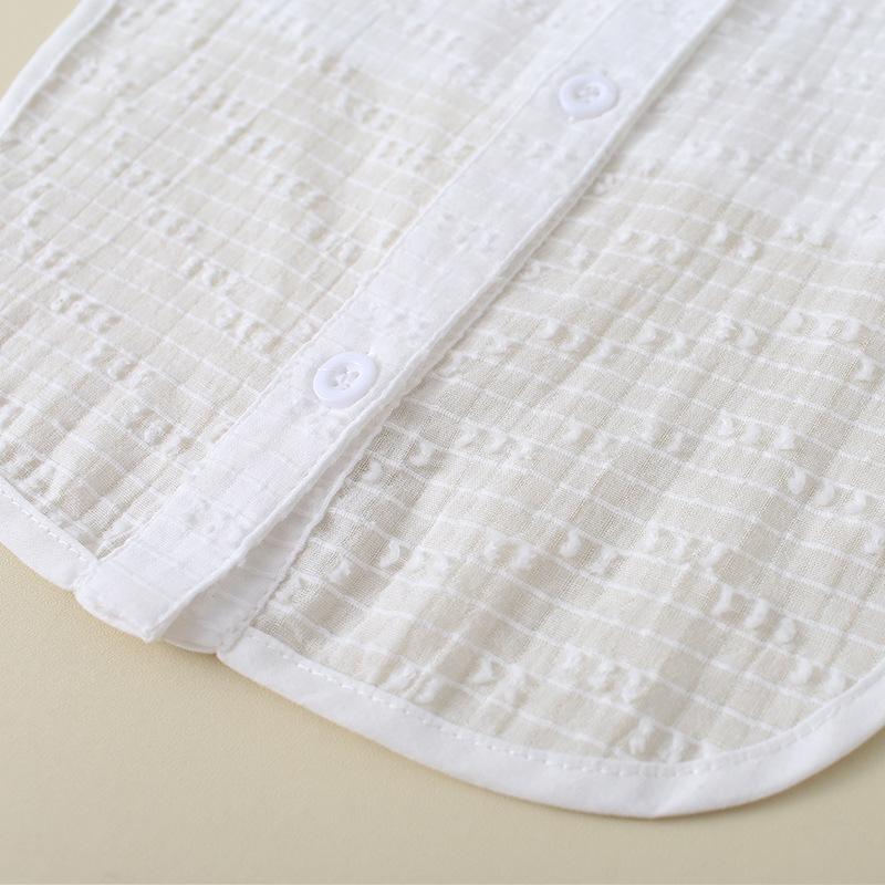 Fake Collar Women'S Pointed Neck Jacquard Round Neck Fungus Edge Lady'S Collar Shirt Stand-Up Collar Cotton White B507