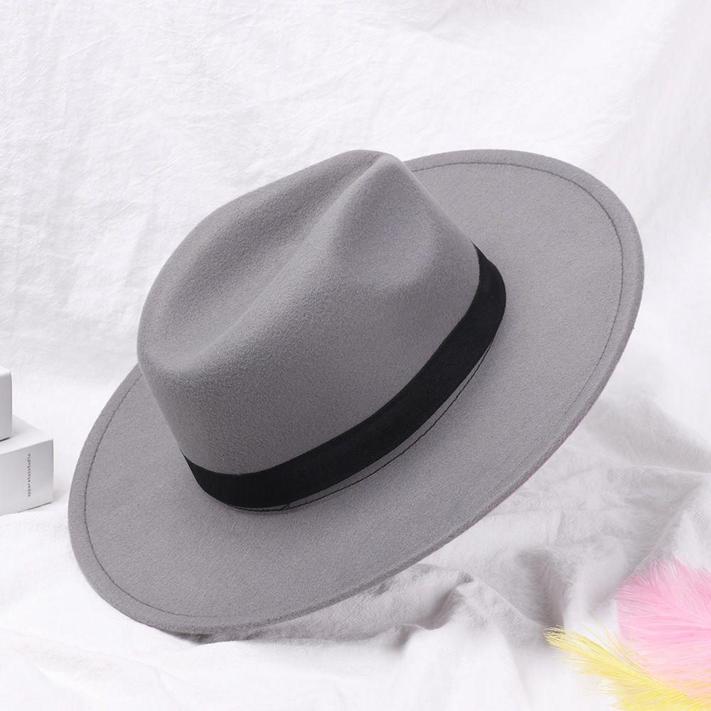 Зимняя осень Женская Мужская шерстяная шляпа с широкими полями для выступлений на сцене Ковбойская шляпа Панама Джазовая кепка Шляпа-федора