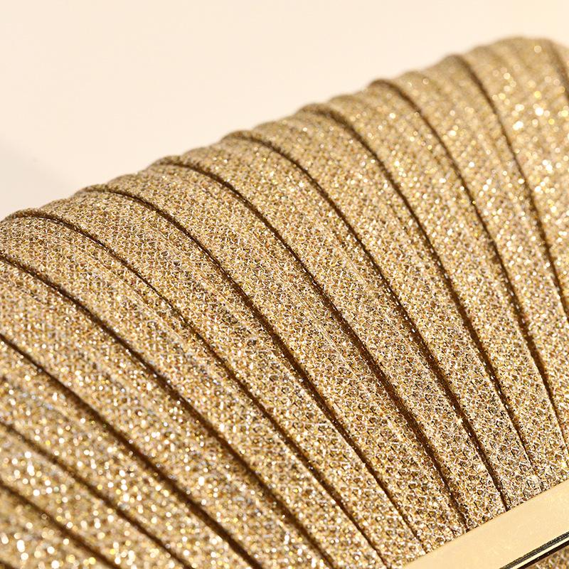 Элегантная вечерняя сумка с пайетками и складками - Женская сумочка-клатч на цепочке для вечеринки