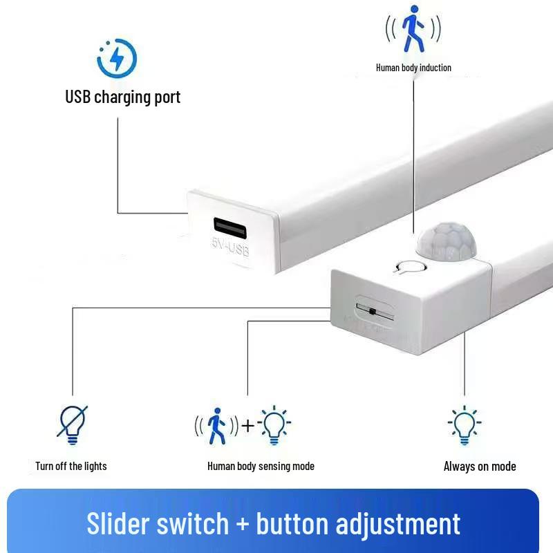 Светодиодный датчик движения для шкафа: USB-перезаряжаемый, Магнитный, для Шкафа, Винного и Обувного Шкафов