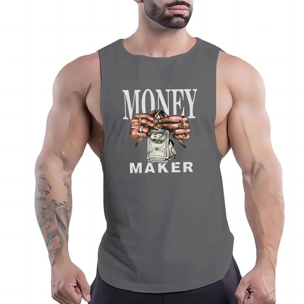 Летняя мужская повседневная спортивная жилетка с круглым вырезом для взрослых, простая модная дышащая футболка без рукавов с креативной графикой и 2d принтом