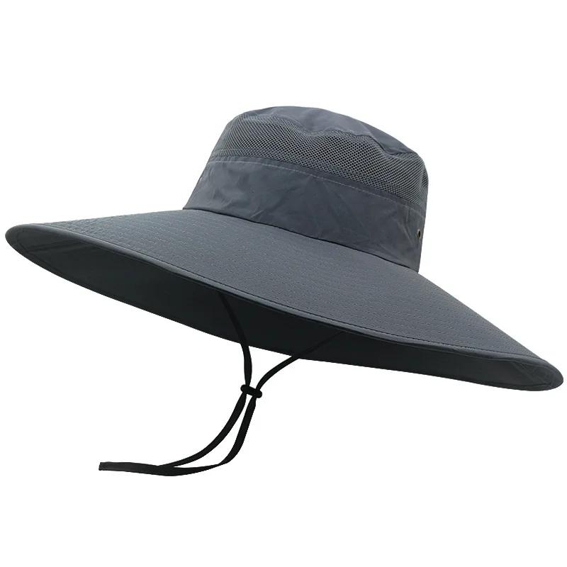 Big Size XXL Dry Quick Bucket Hats Men Big Brim Summer Outdoor Fishing Sun Hats Big Head Boonie Hat Sun Protection Fisherman Hat