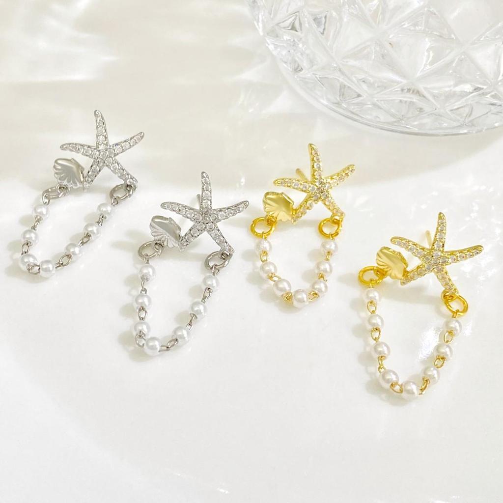 Серьги-цепочки «Морская звезда» класса люкс: Трендовый европейский и американский дизайн для женщин