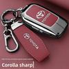 QHJS9 Zinc Alloy Leather Car Key Case Cover Shell for Toyota CHR Hilux Fortuner Land Cruiser 200 Camry Corolla Crown RAV4 Highland
