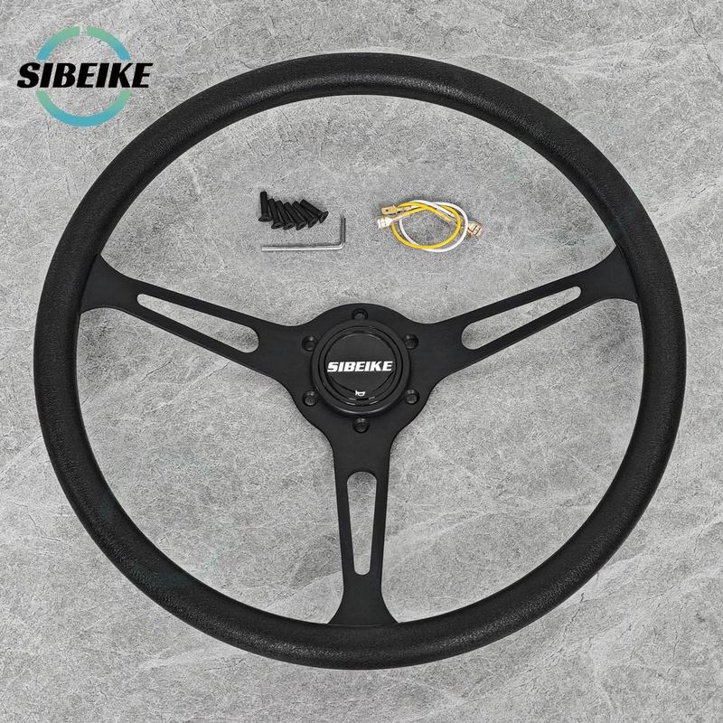 SIBEIKE 15inch 380mm PU Steering Wheel JDM Universal Race Tuning Sports Steering Wheel