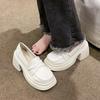 Fashion 2025 New Platform Loafers Women Lolita Mary Janes Casual Pumps Pu Leather High Heels Non Slip Oxford Shoe Autumn Boots Plus Size