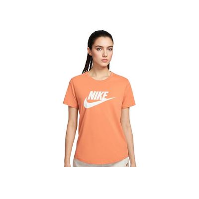 Серия Sportswear Essentials Удобная Мягкая Приятная к коже Минималистичная Однотонная Футболка с коротким рукавом Женские топы Мягкий оранжевый DX7907-828