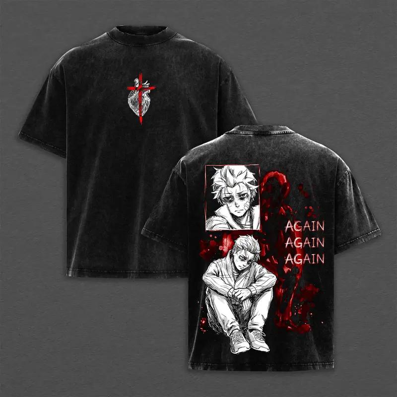 Футболка с принтом Нацуки Субару Аниме Re ZERO: Жизнь с нуля в другом мире Футболка для мужчин и женщин Стиранные футболки Харадзюку Хлопковая футболка