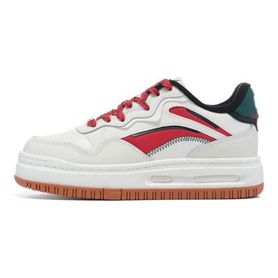 Кроссовки Li Ning Future C1 из синтетической кожи с нескользящей износостойкой подошвой для скейтбординга женские белые красные зеленые AGCT028-11